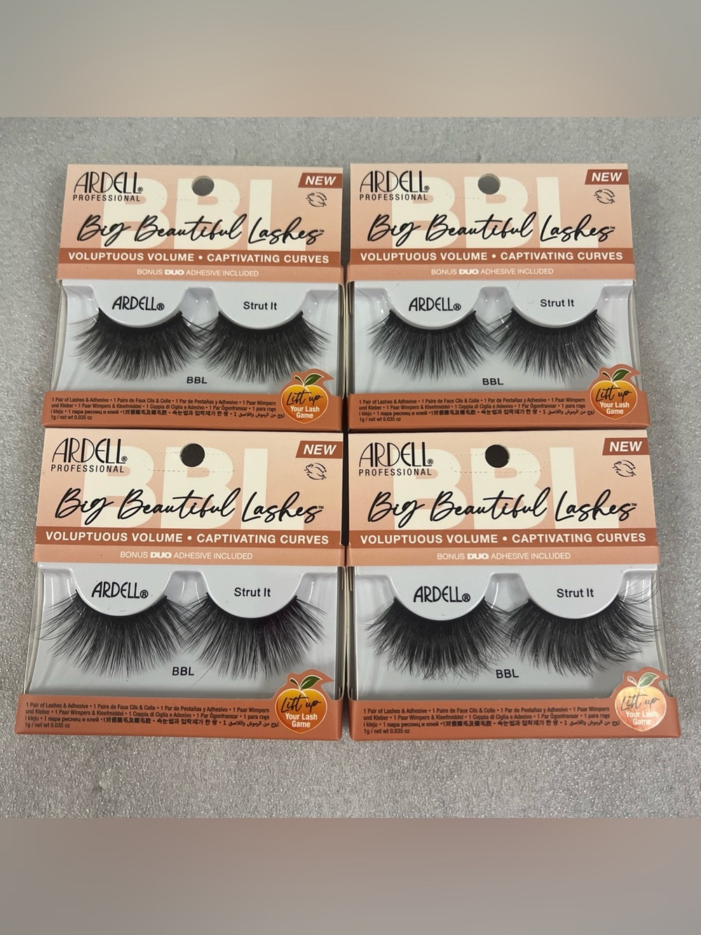 4pk Ardell Strut It Big Beautiful Lashes W/ Bonus Duo Adhesive Included
